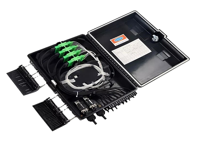 ชุดอุปกรณ์ไฟเบอร์ออปติก FTTH Box 16 Core Fiber Optic Distribution ABS Black Box IP65 0