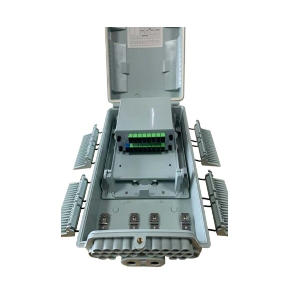 กล่องกระจายไฟเบอร์ออปติก 24 พอร์ตของจีน ABS IP 65 พร้อม Wall / Pole Method SC Plug-in PLC Splitter 1