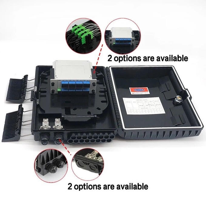 ชุดอุปกรณ์ไฟเบอร์ออปติก FTTH Box 16 Core Fiber Optic Distribution ABS Black Box IP65 2