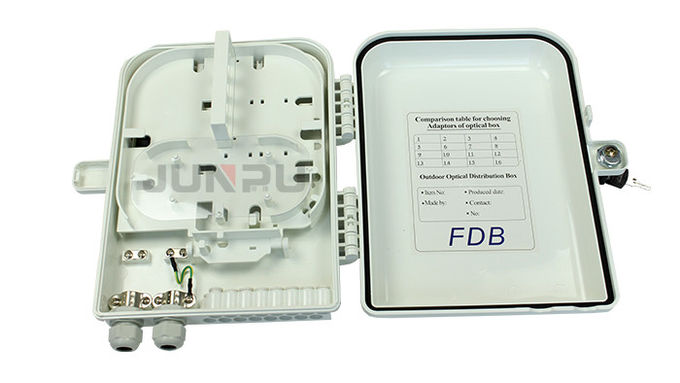 Ftth Outdoor Distribution Box, Fiber Optic Distribution Box สีขาววัสดุ PC+ABS 2