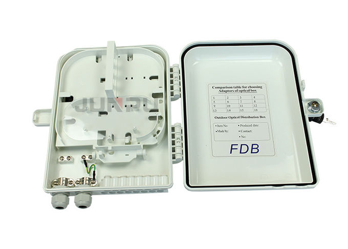 Ftth Outdoor Distribution Box, Fiber Optic Distribution Box สีขาววัสดุ PC+ABS 0