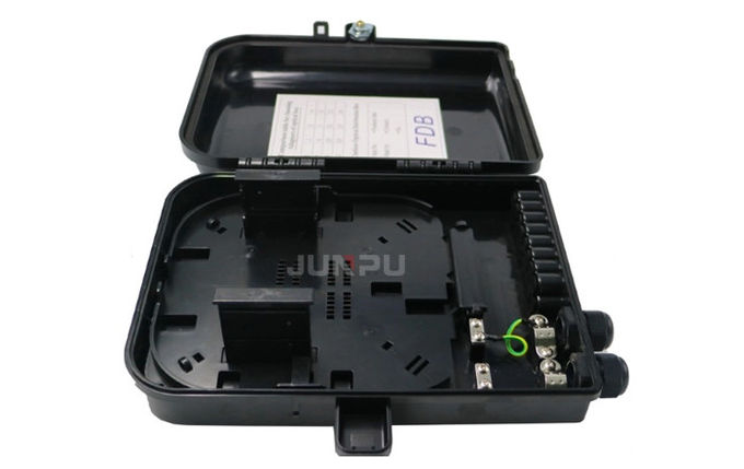 กล่องกระจายไฟเบอร์ออปติกกลางแจ้งแบบผนังสีดำ IP65 พร้อมอะแดปเตอร์ SC 1